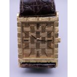 A Vacheron Constantin 18 ct gold wristwatch. 2.5 cm wide overall. 34.7 grammes total weight.