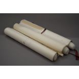 Three Chinese scrolls. Each 46.5 cm wide.