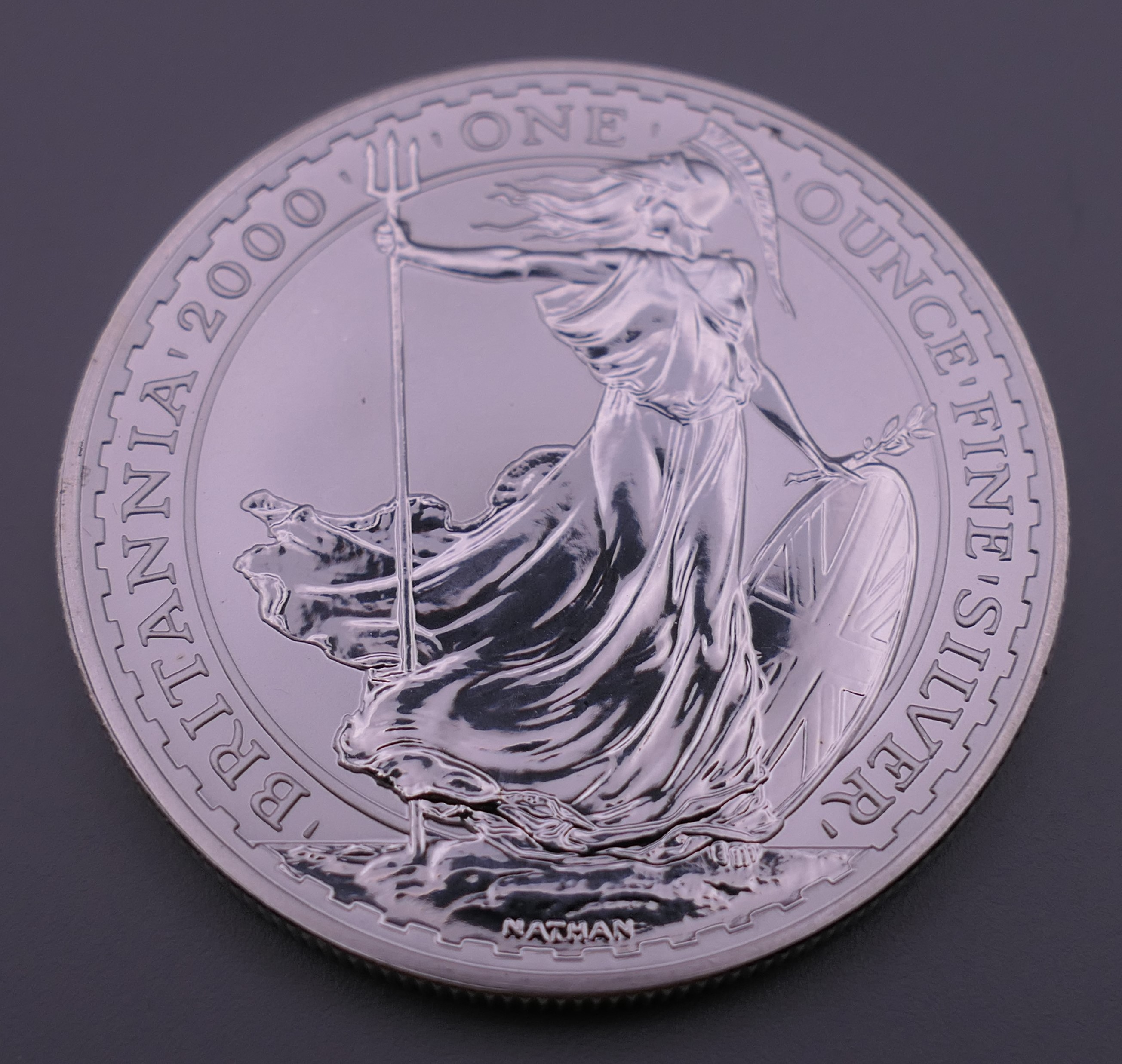 A silver Britannia coin, in capsule and case. - Image 2 of 2