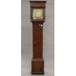 A 19th century oak longcase clock. 195 cm high.
