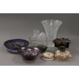 A quantity of china and glass, including carnival glass.