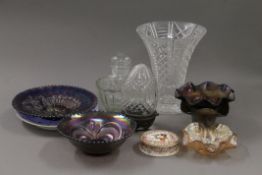 A quantity of china and glass, including carnival glass.