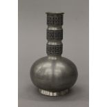 A Haugrud Norway pewter vase. 17 cm high.