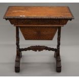 A 19th century Anglo-Indian work table. 76 cm wide.