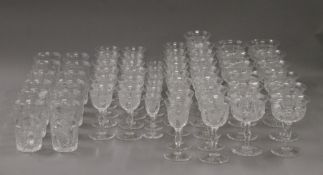 A large quantity of Edinburgh (E & L) cut crystal hobnail cut glassware, circa 1920,