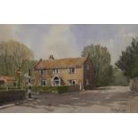 P R BONNETT, Lynn Road Castle Rising, watercolour, framed and glazed. 28 x 18 cm.