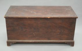 An early Victorian pine blanket box with original paint. 112 cm long.