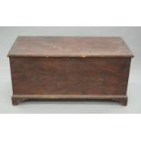 An early Victorian pine blanket box with original paint. 112 cm long.