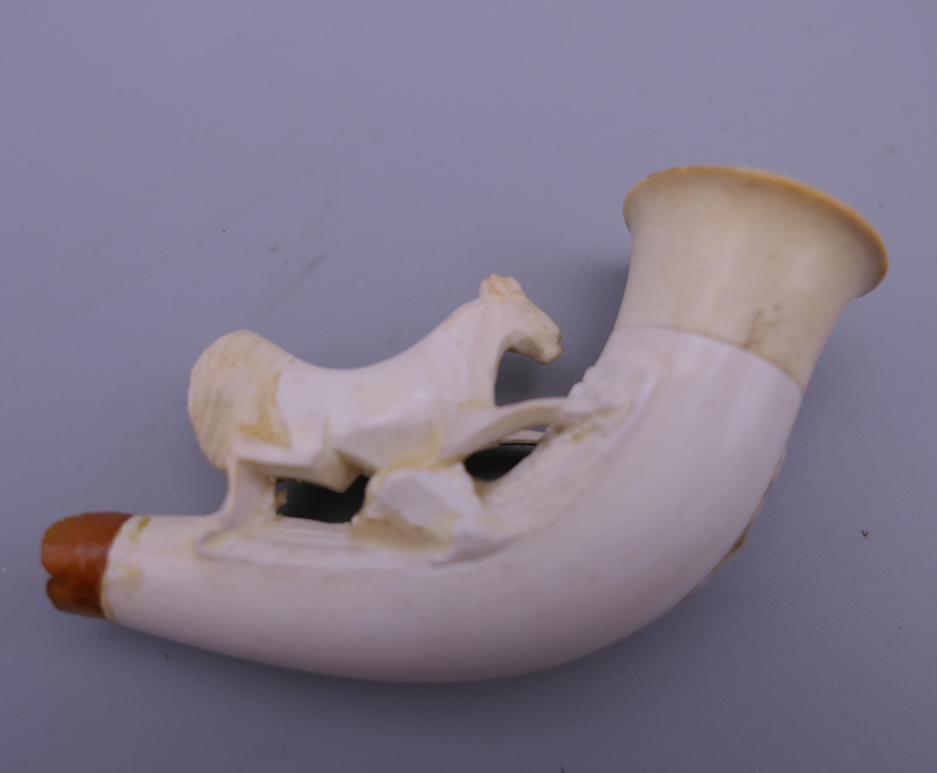 A late 19th century cased cigar cutter and Meerschaum pipe, the cutter formed as a revolver. - Image 8 of 12