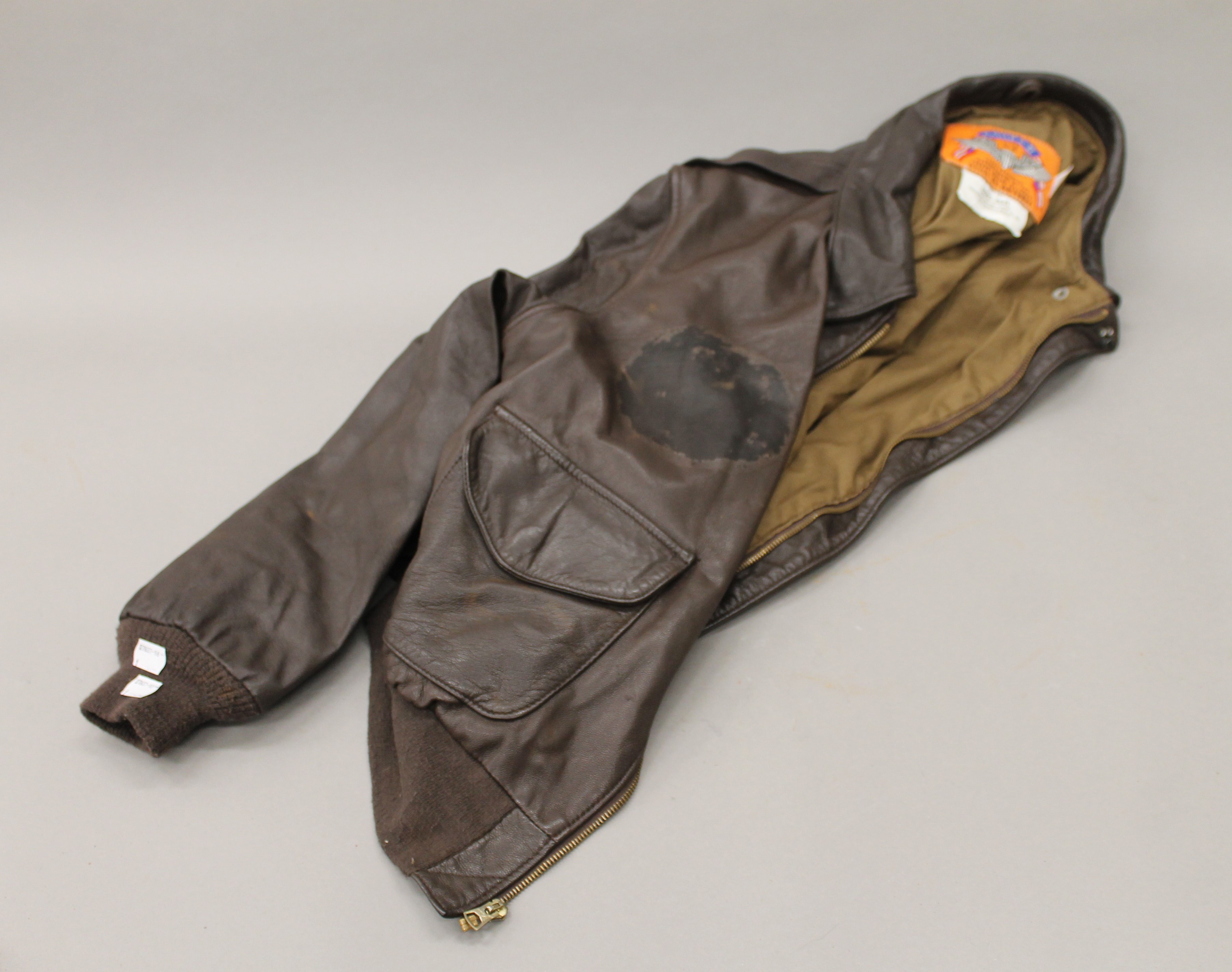 A vintage Cooper Type A.2 US Airforce leather bomber jacket. Size 46R.