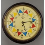 A fusee dial clock. 38 cm diameter.