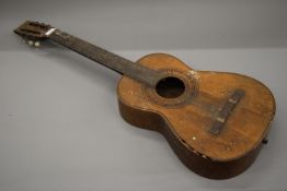 A quantity of vintage musical instruments, including a mandolin, a violin, a banjo and two guitars.