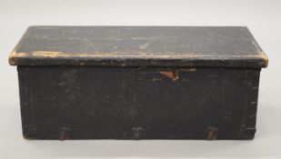 A 19th century painted pine box. 58 cm wide.