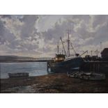 CLIVE KIDDER, Teignmouth Harbour, oil on canvas, framed. 59.5 x 44.5 cm.