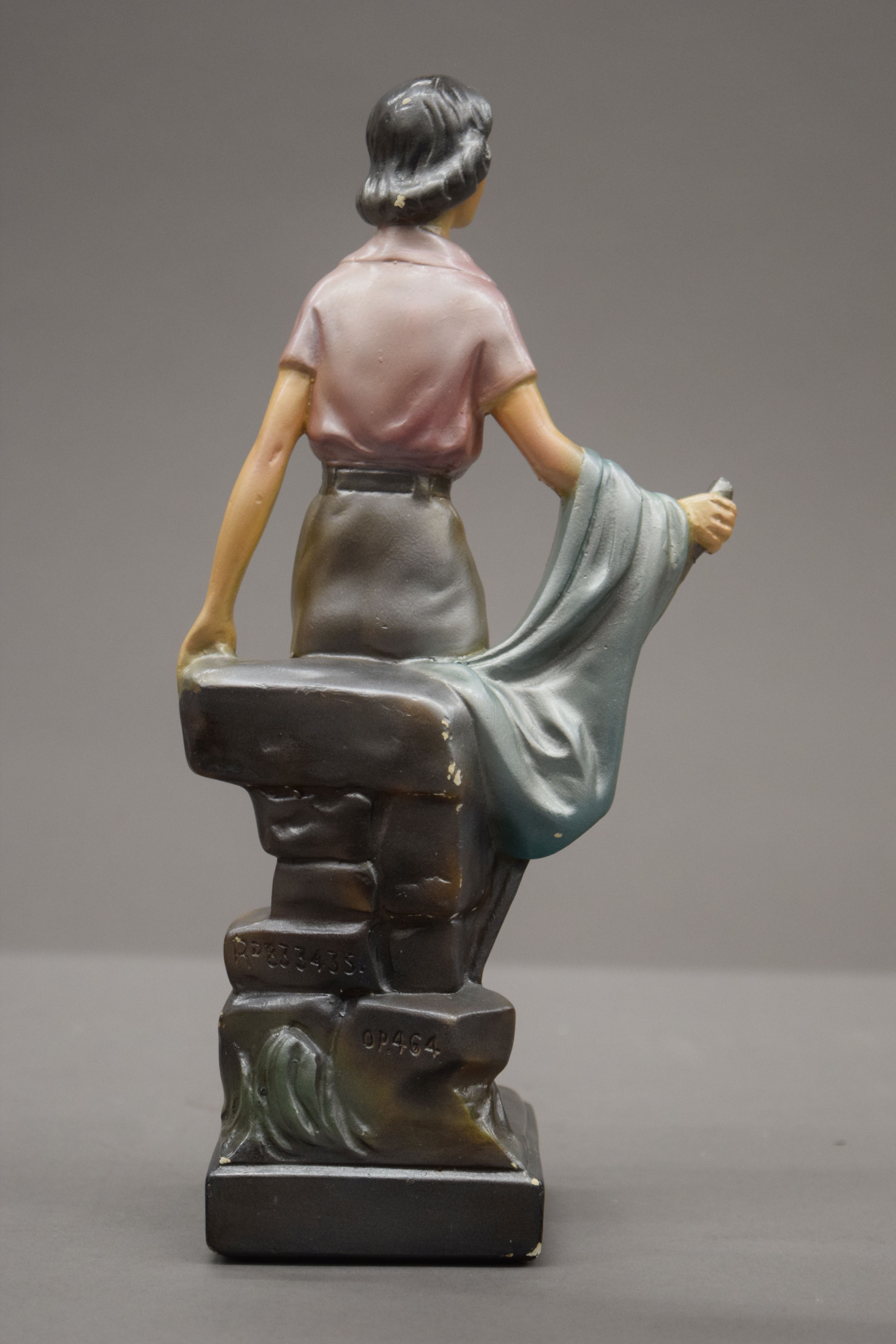 A pair of early 20th century painted plaster models of hikers. The largest 26 cm high. - Image 8 of 9