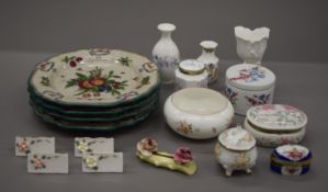 A quantity of miscellaneous ceramics, including Aynsley and Christine Cano hand painted plates.