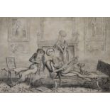 GEORGE CRUIKSHANK, satirical print, Hummingbirds or a Dandy Trio, framed and glazed. 33 x 23 cm.