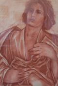 LAURENCE LLEWELYN-BOWEN, Self Portrait, pastel, framed and glazed. 52 x 75 cm.
