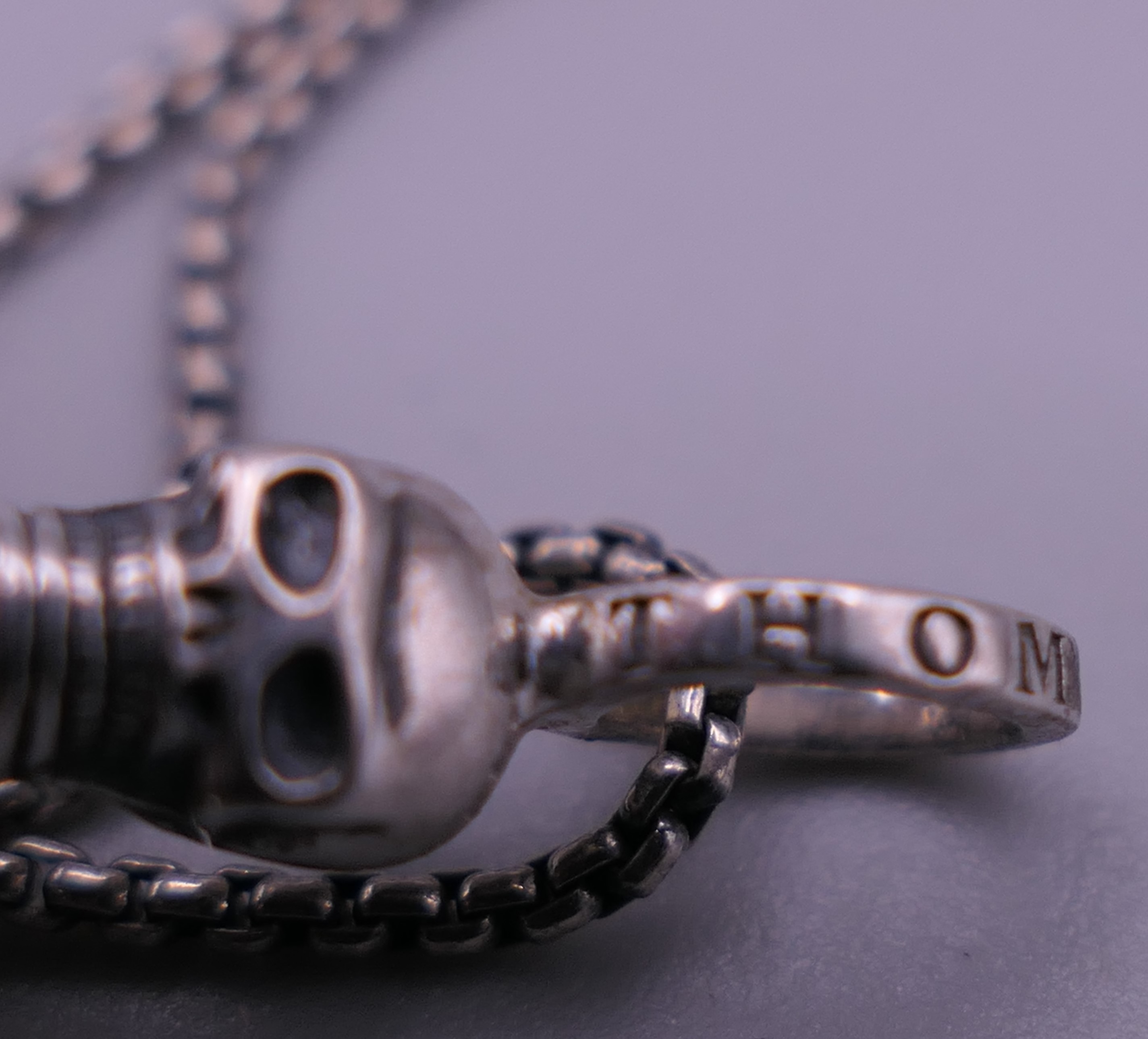 A Thomas Sabo 925 silver skull crucifix pendant on a silver chain. The pendant 4.75 cm high. 12. - Image 5 of 8