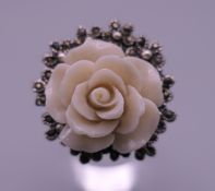 A silver dress ring. Ring size M.