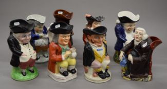 A collection of eight various Victorian Toby jugs.
