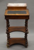 A Victorian inlaid burr walnut Davenport type desk. 53 cm wide.