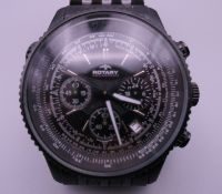 A Rotary Aquaspeed black dial wristwatch.