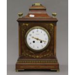 A brass inlaid mahogany bracket clock, the dial inscribed Weir and Sons 5 Grafton St Dublin.