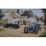 STUART BARRACLOUGH, Bentleys at the Crown, limited edition print, numbered 14/100,