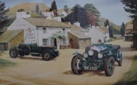 STUART BARRACLOUGH, Bentleys at the Crown, limited edition print, numbered 14/100,