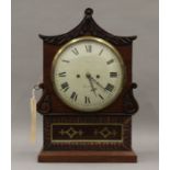 A Regency brass inlaid mahogany bracket clock. 46 cm high.