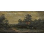 E COLE (19th century), Country Cottage, oil on canvas, framed. 60 x 29.5 cm.