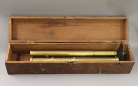 A boxed 19th century Anthonys brass turbidmeter by C Baker, for testing purity of water. The box 72.