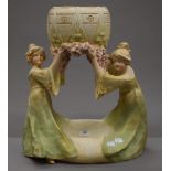 A Royal Dux porcelain planter, circa 1900. 46.5 cm high.