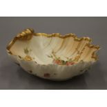 A Worcester blush ivory scallop dish. 15 cm wide.