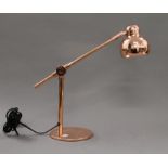 A copper anglepoise lamp
