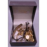 A Rotary box containing wristwatches and costume jewellery.