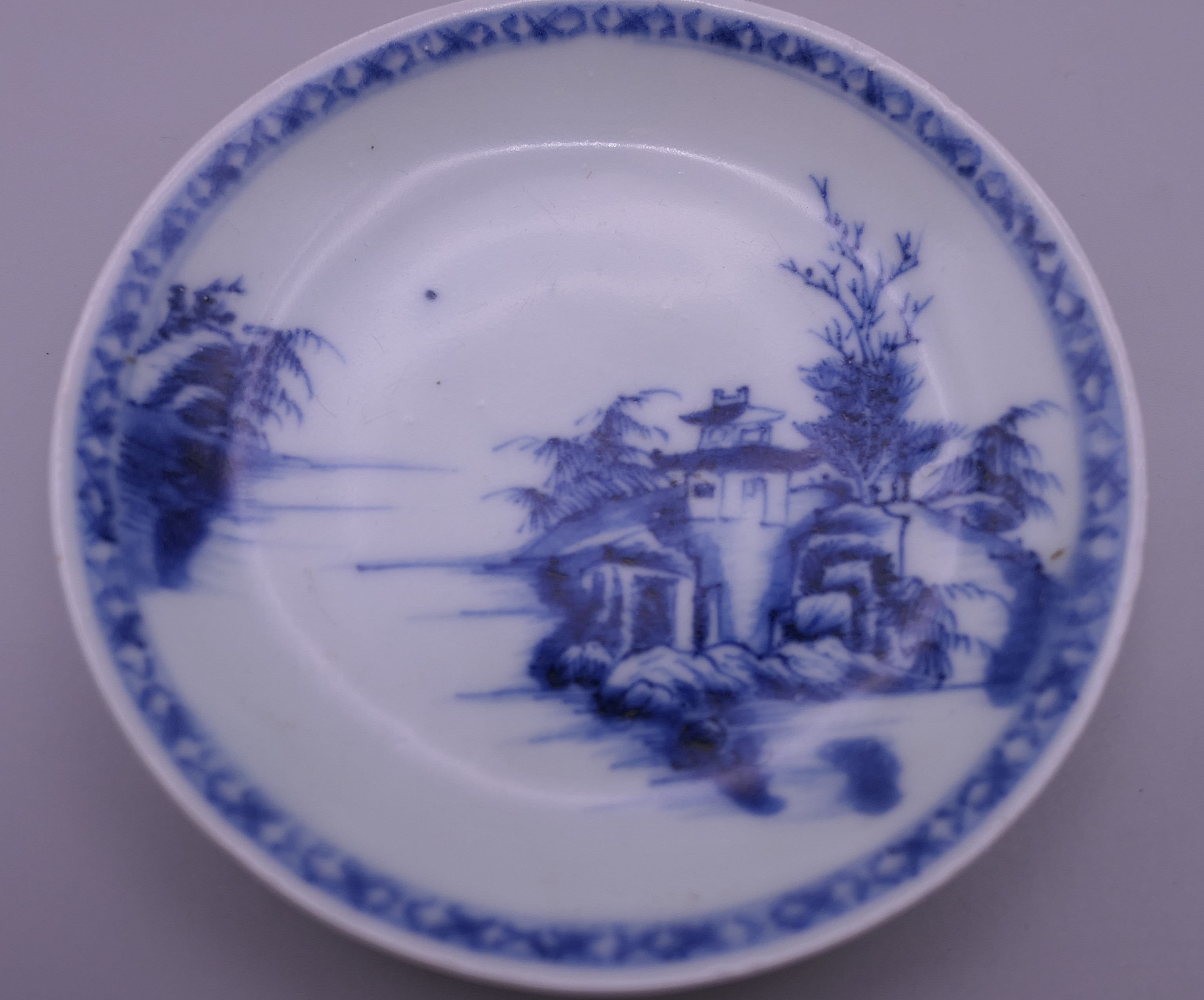 Two Nanking Cargo Chinese blue and white porcelain tea bowls and saucers. - Image 3 of 13