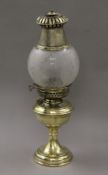 A rare Hinks Punkah oil lamp (used by the British Army in India). 59 cm high.