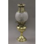 A rare Hinks Punkah oil lamp (used by the British Army in India). 59 cm high.