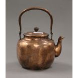 A Japanese copper teapot. 26 cm high overall.