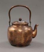 A Japanese copper teapot. 26 cm high overall.