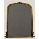 A large gilt framed wall glass. 130 cm wide.