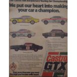 A Castrol G.T.X advertising print, framed and glazed. 67 x 82 cm overall.
