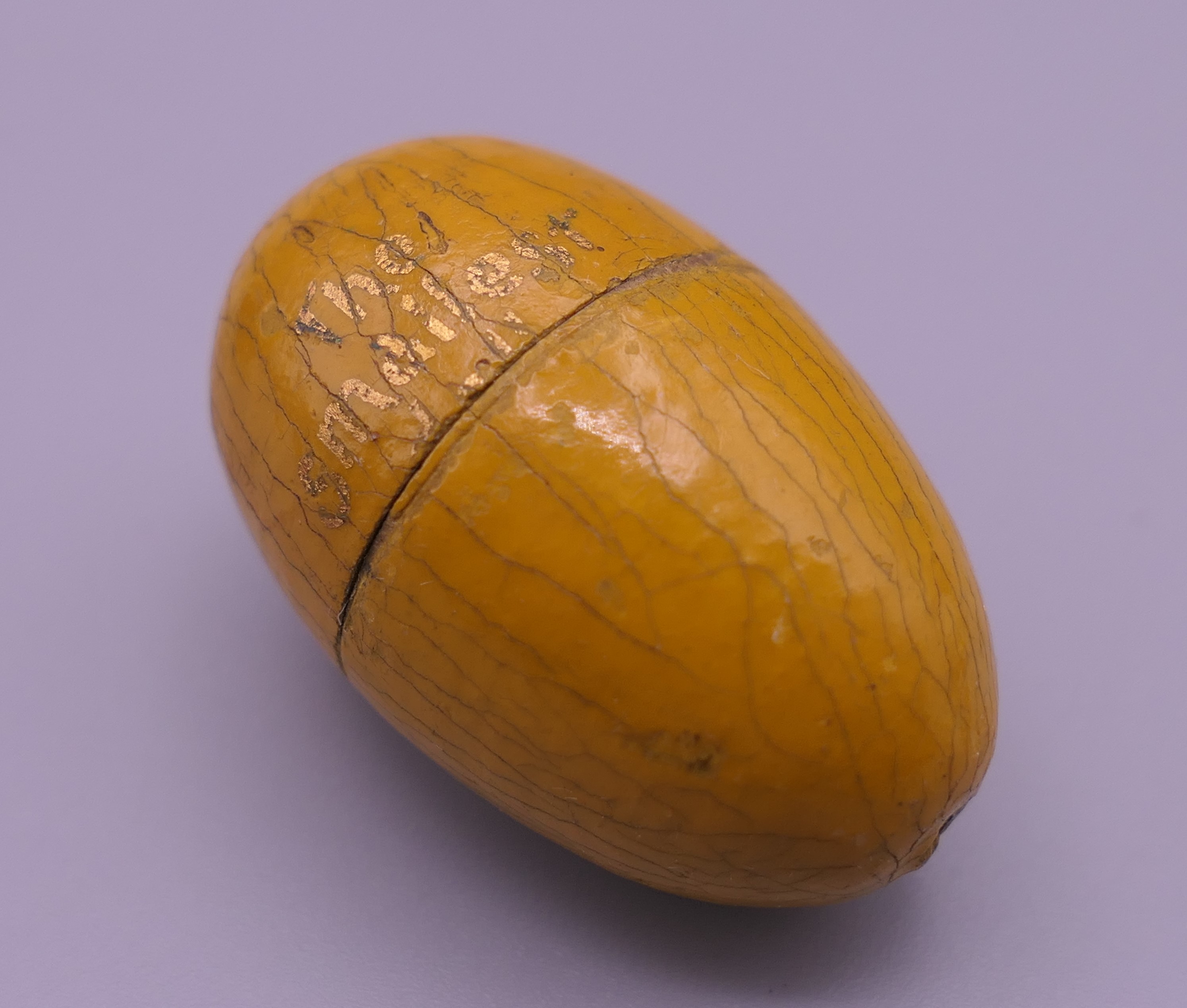 A treen egg form box, inscribed The Smallest Doll? In The World, (lacking doll), - Image 5 of 7