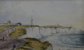 A Victorian watercolour, inscribed Cliffs Beyond Brighton,