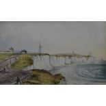 A Victorian watercolour, inscribed Cliffs Beyond Brighton,