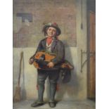 19TH CENTURY SCHOOL, The Music Boy, oil on canvas, framed. 34.5 x 45 cm.
