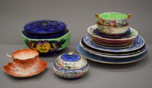 A quantity of various decorative porcelain, including Maling.