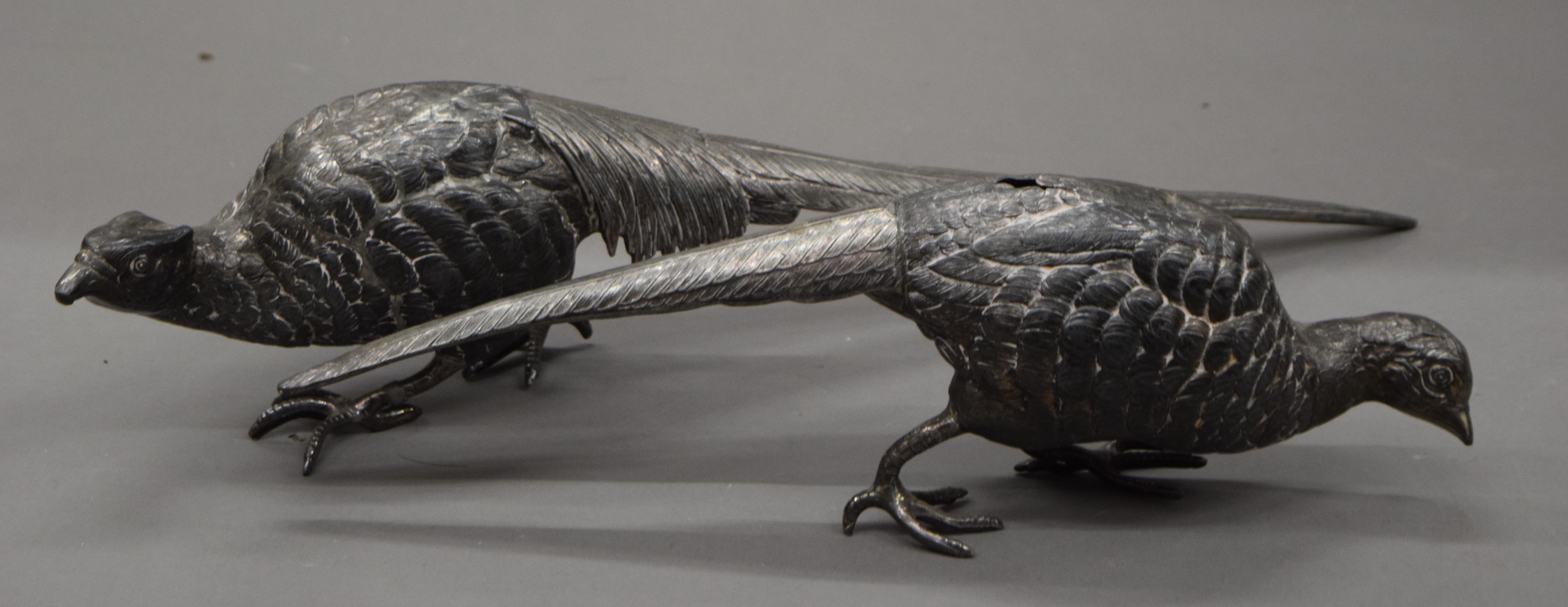 A quantity of silver plate and two model pheasants. The cock bird 50 cm long. - Image 6 of 10